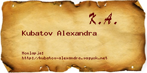 Kubatov Alexandra névjegykártya