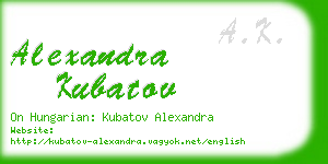 alexandra kubatov business card